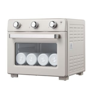 sublimation oven machine, 26 qt, fits 40oz tumblers, with 1 heat air gun, 50 shrink films, 1 tape and 2 heat gloves, 360° turbo convection for sublimation blank tumblers, mugs, bowls, off white