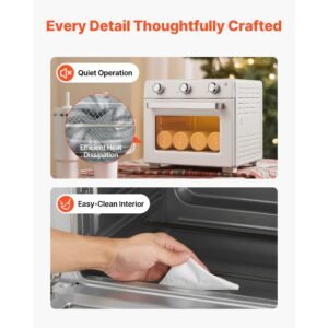 sublimation oven machine, 26 qt, fits 40oz tumblers, with 50 shrink films, 1 tape and 2 heat gloves, 360° turbo convection for sublimation blank tumblers, mugs, bowls, off white
