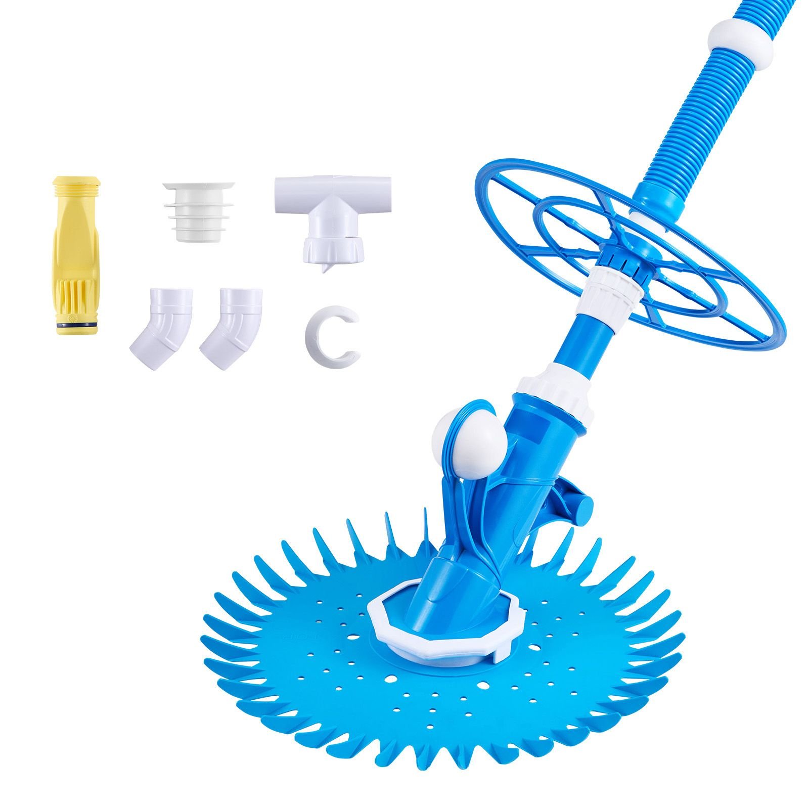 suction pool cleaner, automatic pool vacuum cleaner, suction side automatic pool cleaner, suction vacuum pool sweeper with 12 hoses, for in ground pool and above ground pool up to 20 x 35 ft