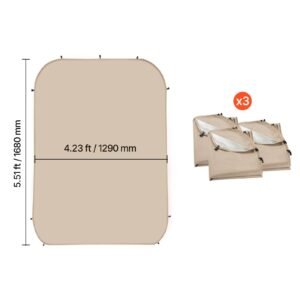 sun shade sail canopy covers, fit for 10 x 9.2 ft screen house tent, sun protection, 5.51 x 4.23 ft 300d oxford silver coated fabric, pack of 3 (not include tent), for outdoor activities, beige