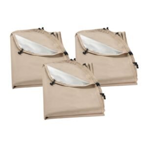 sun shade sail canopy covers, fit for 10 x 9.2 ft screen house tent, sun protection, 5.51 x 4.23 ft 300d oxford silver coated fabric, pack of 3 (not include tent), for outdoor activities, beige