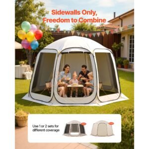sun shade sail canopy covers, fit for 12 x 11 ft screen house tent, sun protection, 5.51 x 4.59 ft 300d oxford silver coated fabric, pack of 3 (not include tent), for outdoor activities, beige