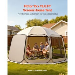 sun shade sail canopy covers, fit for 15 x 13.8 ft screen house tent, sun protection, 5.51 x 5.25 ft 300d oxford silver coated fabric, pack of 3 (not include tent), for outdoor activities, beige