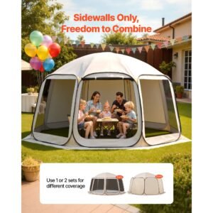 sun shade sail canopy covers, fit for 15 x 13.8 ft screen house tent, sun protection, 5.51 x 5.25 ft 300d oxford silver coated fabric, pack of 3 (not include tent), for outdoor activities, beige
