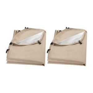Sun Shade Sail Canopy Covers, Fit for 6 x 6 ft Screen House Tent, Sun Protection, 5.51 x 5.71 ft 300D Oxford Silver-Coated Fabric, Pack of 2 (Not Include Tent), for Outdoor Activities, Beige