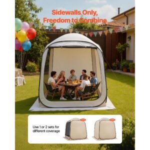 sun shade sail canopy covers, fit for 6 x 6 ft screen house tent, sun protection, 5.51 x 5.71 ft 300d oxford silver coated fabric, pack of 2 (not include tent), for outdoor activities, beige