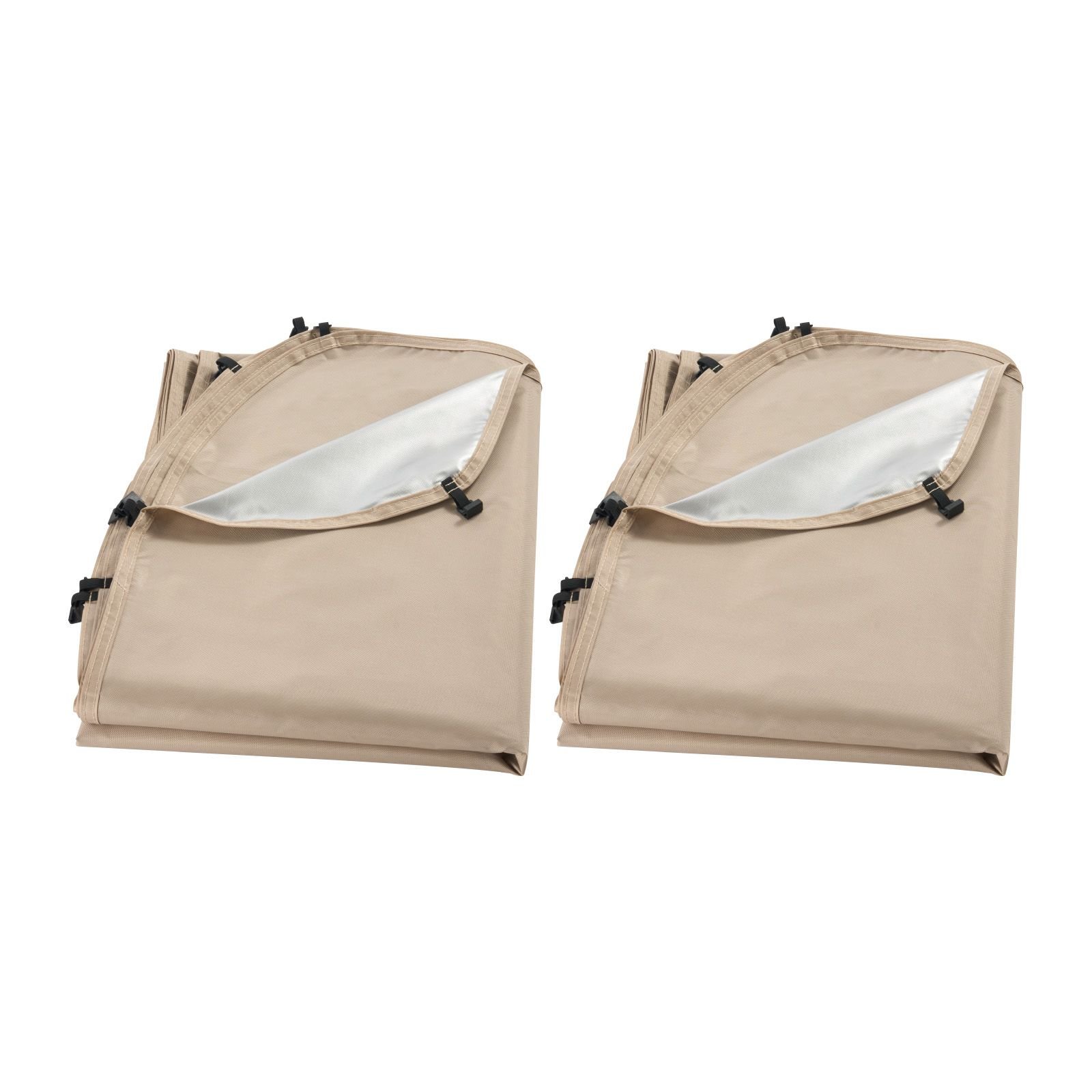 sun shade sail canopy covers, fit for 6 x 6 ft screen house tent, sun protection, 5.51 x 5.71 ft 300d oxford silver coated fabric, pack of 2 (not include tent), for outdoor activities, beige