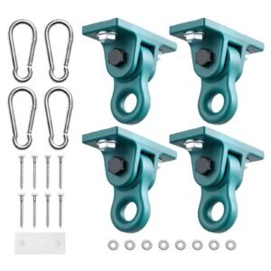 Swing Hangers, 4 Pack Heavy Duty Swing Brackets, 5000 lbs Capacity, Screws Bolts Included, Smooth Dual Bearing, Aluminum Alloy Hangers, for Playground Porch Yoga Chair Wooden Indoor Outdoor