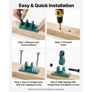 swing hangers, 4 pack heavy duty swing brackets, 5000 lbs capacity, screws bolts included, smooth dual bearing, aluminum alloy hangers, for playground porch yoga chair wooden indoor outdoor