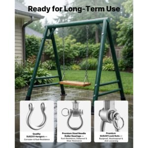 swing hangers, 6 pack heavy duty swing brackets, 850 lbs each load capacity, smooth bearing, stainless steel hangers, ideal for hammocks playground porch yoga boxing bag indoor outdoor, silver
