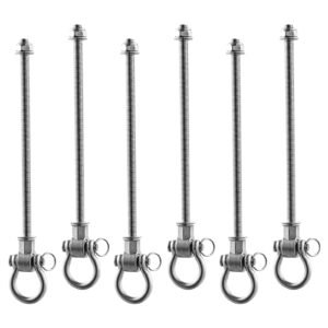 Swing Hangers, 6 Pack Heavy Duty Swing Brackets, 850 lbs Each Load Capacity, Smooth Bearing, Stainless Steel Hangers, Ideal for Hammocks Playground Porch Yoga Boxing Bag Indoor Outdoor, Silver