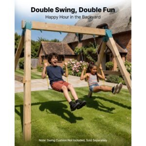 swing set brackets, heavy duty a frame set hardware, with 2 a frame swing brackets & 4 hangers, sturdy for playground backyard park equipment mounting parts outdoor, hardware included, green