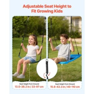 swing set for backyard, 45 x 30 in swing seat and two belt seats, with heavy duty a frame metal stand, 700 lbs load capacity, reinforced with spiral ground anchors, swingset outdoor for kids