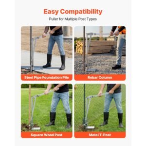 t post puller, 3.54 in max clamping width, heavy duty steel jaw grip, powder coated finish, easy to store, labor saving fence t post remover tool for rebar stakes, wood stakes, and road signs