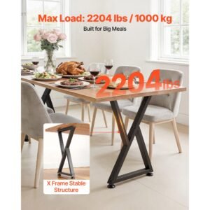 table legs, 29.1" h x 18.6" w steel furniture legs, modular design, easy assembly, 2204 lbs max load heavy duty, z shape for home office desk diy, coffee dinner tables, workbench,2 pcs, black