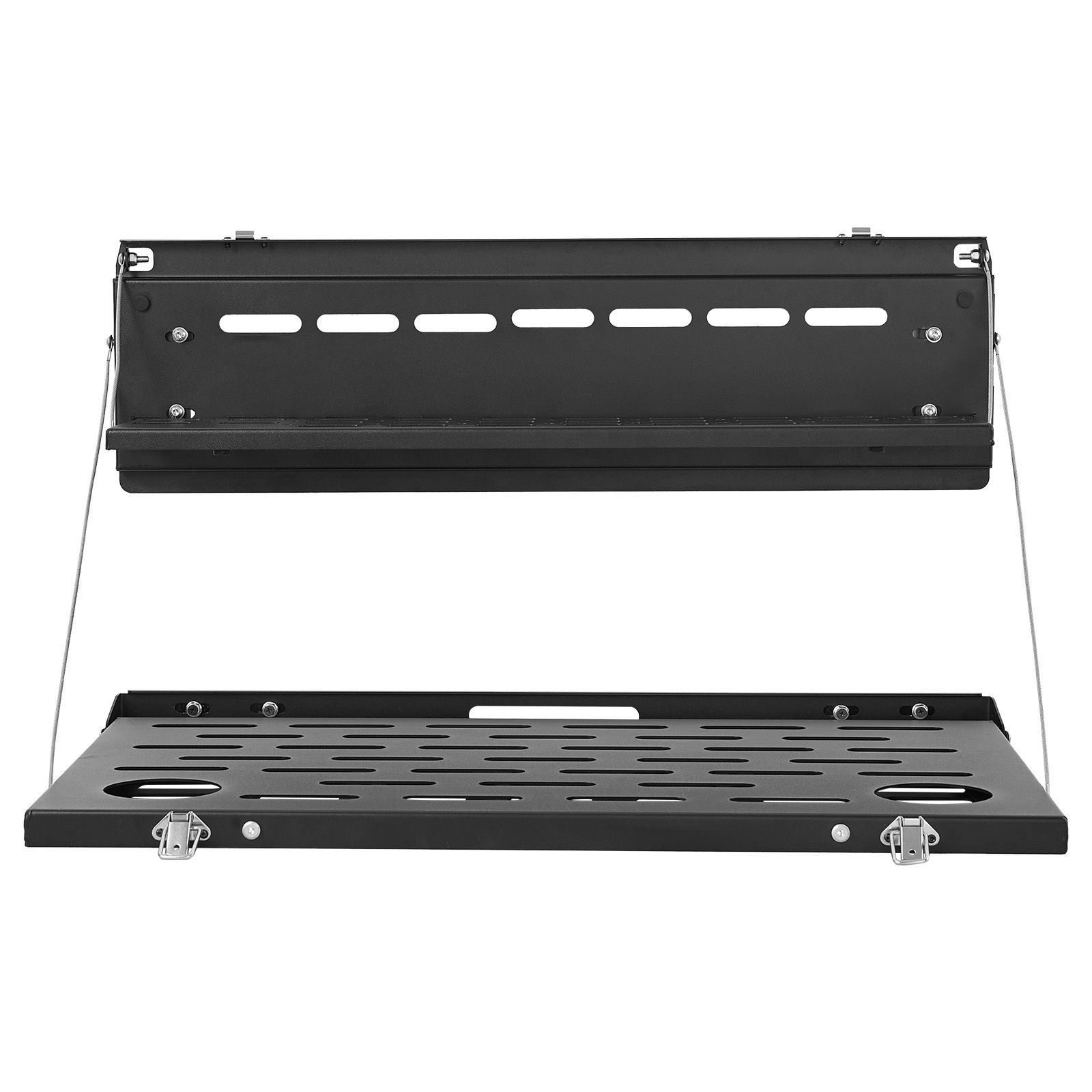tailgate table, for 2021 2025 ford bronco, 88 lbs, carbon steel foldable molle panel double layer drop down table, rear door cargo storage rack shelf luggage holder carrier camping accessories