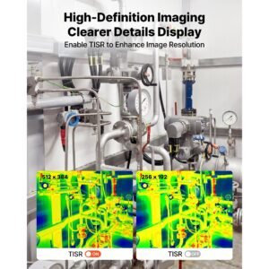thermal imaging camera for android & ios, 512 x 384 super resolution with macro lens, 25hz refresh rate infrared thermal imager for smartphones tablets, 256 x 192 ir resolution, 4°f to 1022°f