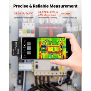 thermal imaging camera for android & ios, 512 x 384 super resolution with macro lens, 25hz refresh rate infrared thermal imager for smartphones tablets, 256 x 192 ir resolution, 4°f to 1022°f