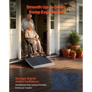 threshold ramp for doorways, 24 x 35.8 in, platform aluminum wheelchair ramp with adjustable height, non slip door threshold ramps, 800 lbs load capacity, for home steps, wheelchairs, walkers