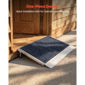 threshold ramp for doorways, 24 x 35.8 in, platform aluminum wheelchair ramp with adjustable height, non slip door threshold ramps, 800 lbs load capacity, for home steps, wheelchairs, walkers