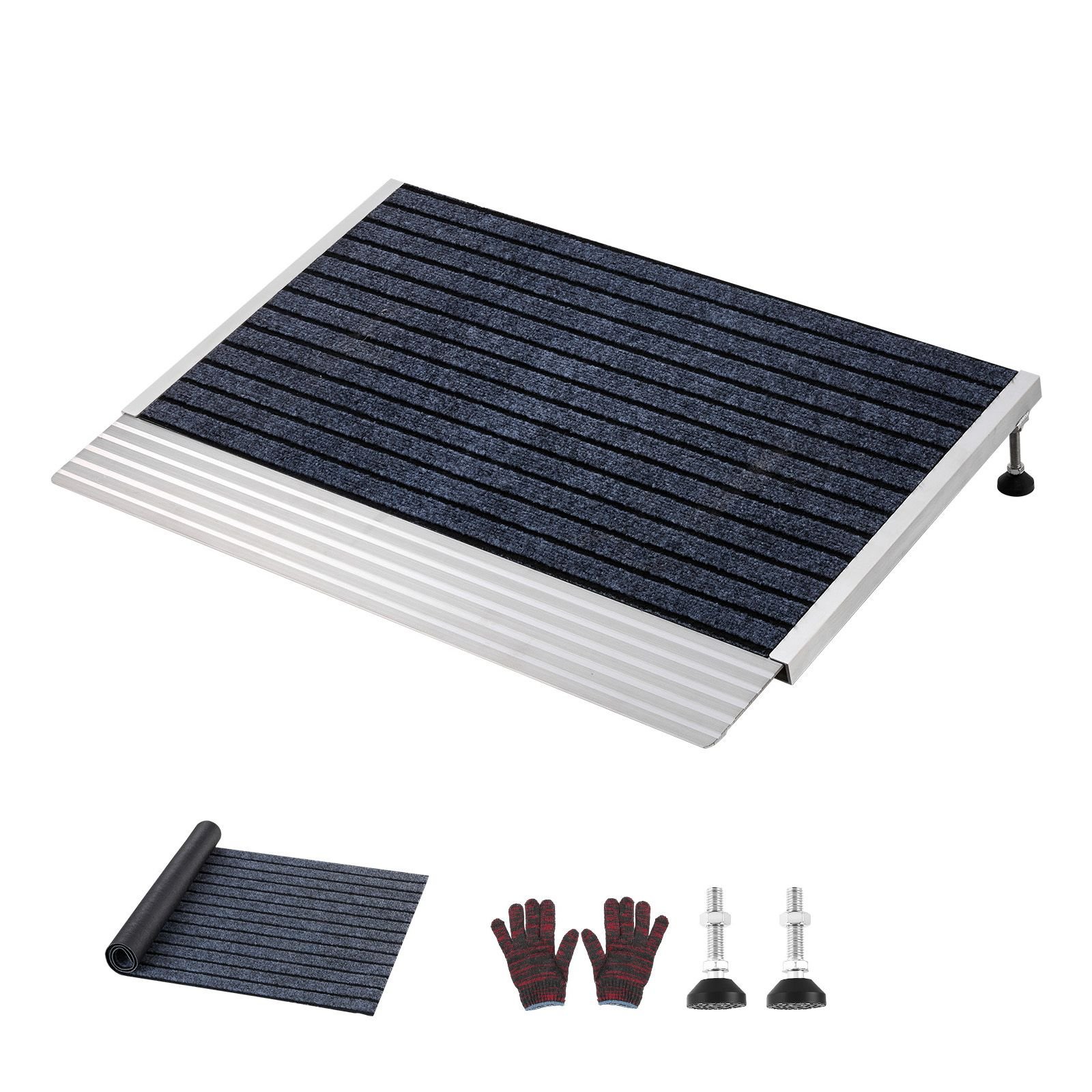 threshold ramp for doorways, 24 x 35.8 in, platform aluminum wheelchair ramp with adjustable height, non slip door threshold ramps, 800 lbs load capacity, for home steps, wheelchairs, walkers
