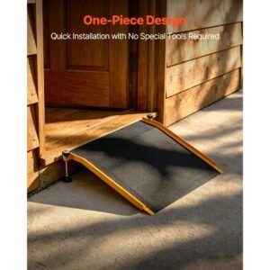 threshold ramp for doorways, 26.4 x 31.9 in, platform aluminum wheelchair ramp with adjustable height, non slip door threshold ramps, 400 lbs load capacity, for home steps, wheelchairs, walkers