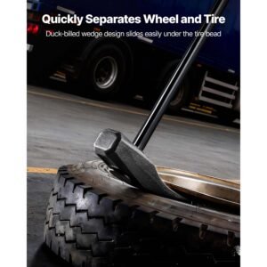 tire bead breaker wedge, 32" handle, duck billed tire hammer, heavy duty bead breaker tool & duckbill iron with cast iron head for motorcycles, cars, buses, trucks, atvs, utvs, and tractors