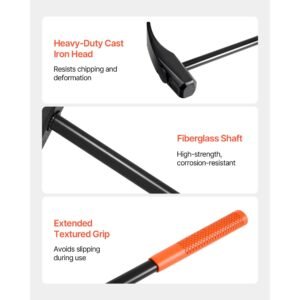 tire bead breaker wedge, 32" handle, duck billed tire hammer, heavy duty bead breaker tool & duckbill iron with cast iron head for motorcycles, cars, buses, trucks, atvs, utvs, and tractors
