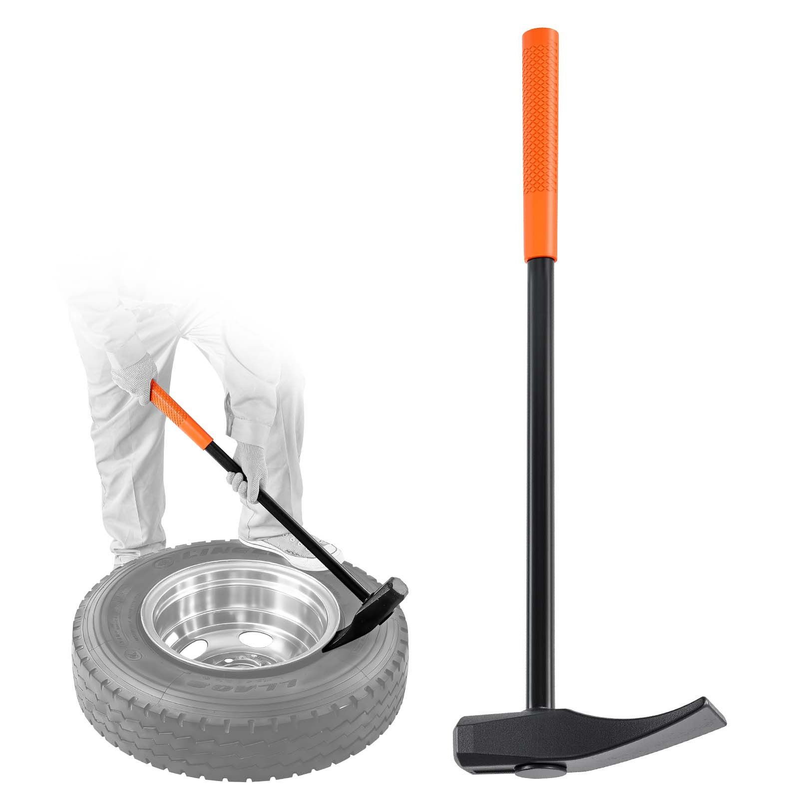 tire bead breaker wedge, 32" handle, duck billed tire hammer, heavy duty bead breaker tool & duckbill iron with cast iron head for motorcycles, cars, buses, trucks, atvs, utvs, and tractors