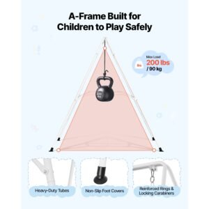 toddler swing and jumper, 2 in 1 swing set and bouncer, soft cushion with foldable a frame metal stand, heavy duty thick ropes, easy to install and store, for indoor or outdoor play, black