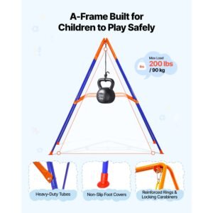 toddler swing and jumper, 2 in 1 swing set and bouncer, thick plastic seat with foldable a frame metal stand, reinforced with 4 sandbags, easy to install and store, for indoor or outdoor play