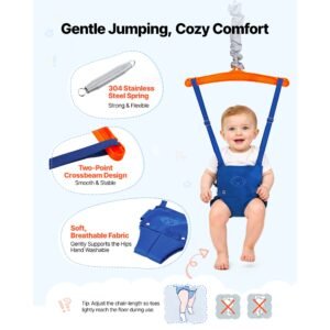 toddler swing and jumper, 2 in 1 swing set and bouncer, thick plastic seat with foldable a frame metal stand, reinforced with 4 sandbags, easy to install and store, for indoor or outdoor play