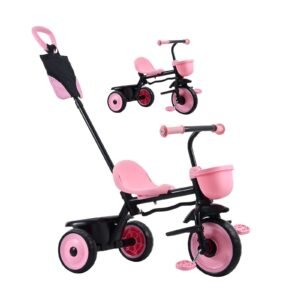 Toddler Tricycle & Stroller for 18 Months to 5 Year Old, Kids Trike with Parent Push Handle, Adjustable Seat & Storage for Outdoor Play, Tricycle for Toddlers, Birthday Toy for Boys and Girls