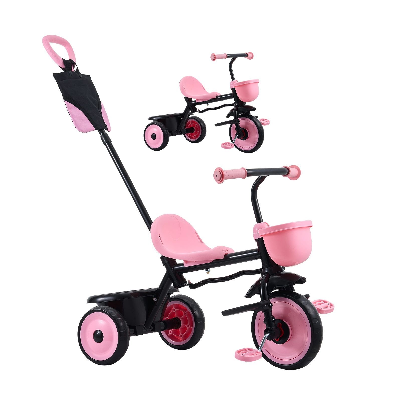 toddler tricycle & stroller for 18 months to 5 year old, kids trike with parent push handle, adjustable seat & storage for outdoor play, tricycle for toddlers, birthday toy for boys and girls