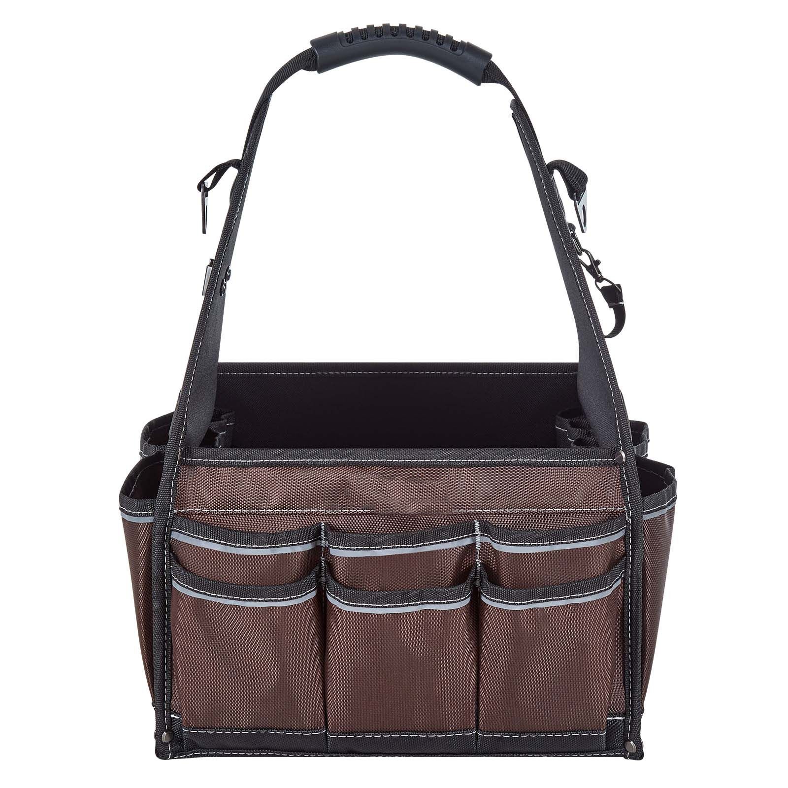 tool bag, 13 inch, 45 pocket open top tool tote, electrical maintenance toolbox organizer storage with handle, adjustable shoulder strap, portable toolbag, for professionals diy & jobsite use