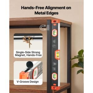 torpedo level, 3 piece included 9/16/24 in, magnetic leveler tool set aluminum alloy, with clear 3 green vials, v groove, hanging hole, multi angle measurement for construction home renovation
