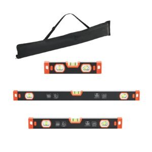 Torpedo Level, 3-Piece Included 9/16/24 in, Magnetic Leveler Tool Set Aluminum Alloy, with Clear 3 Green Vials, V-Groove, Hanging Hole, Multi-angle Measurement for Construction Home Renovation