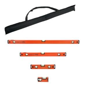 Torpedo Level, 4-Piece Included 4/12/24/40 in, Magnetic Leveler Tool Set Aluminum Alloy, with Clear 3 Green Vials, Hanging Hole, Box Beam Multi-angle Measurement for Construction Home Renovation