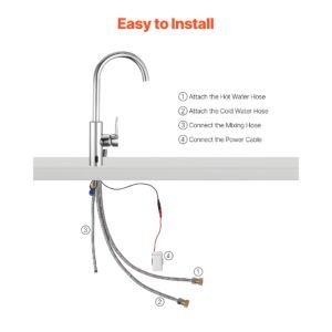 touchless kitchen bar sink faucet, single handle automatic motion sensor bathroom faucet, hands free adjustable cold hot water mixer flexible swivel for 9/16 in pipe,chrome plated silver