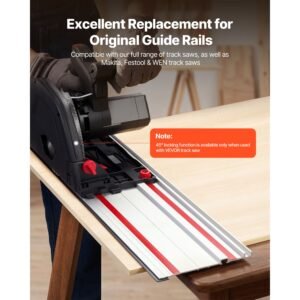 track saw guide rail, 110 inch cutting range, kit includes 4 x 27.5 in aluminum extruded guide rails and 3 connectors, compatible with makita, festool & wen track saws, for woodworking projects