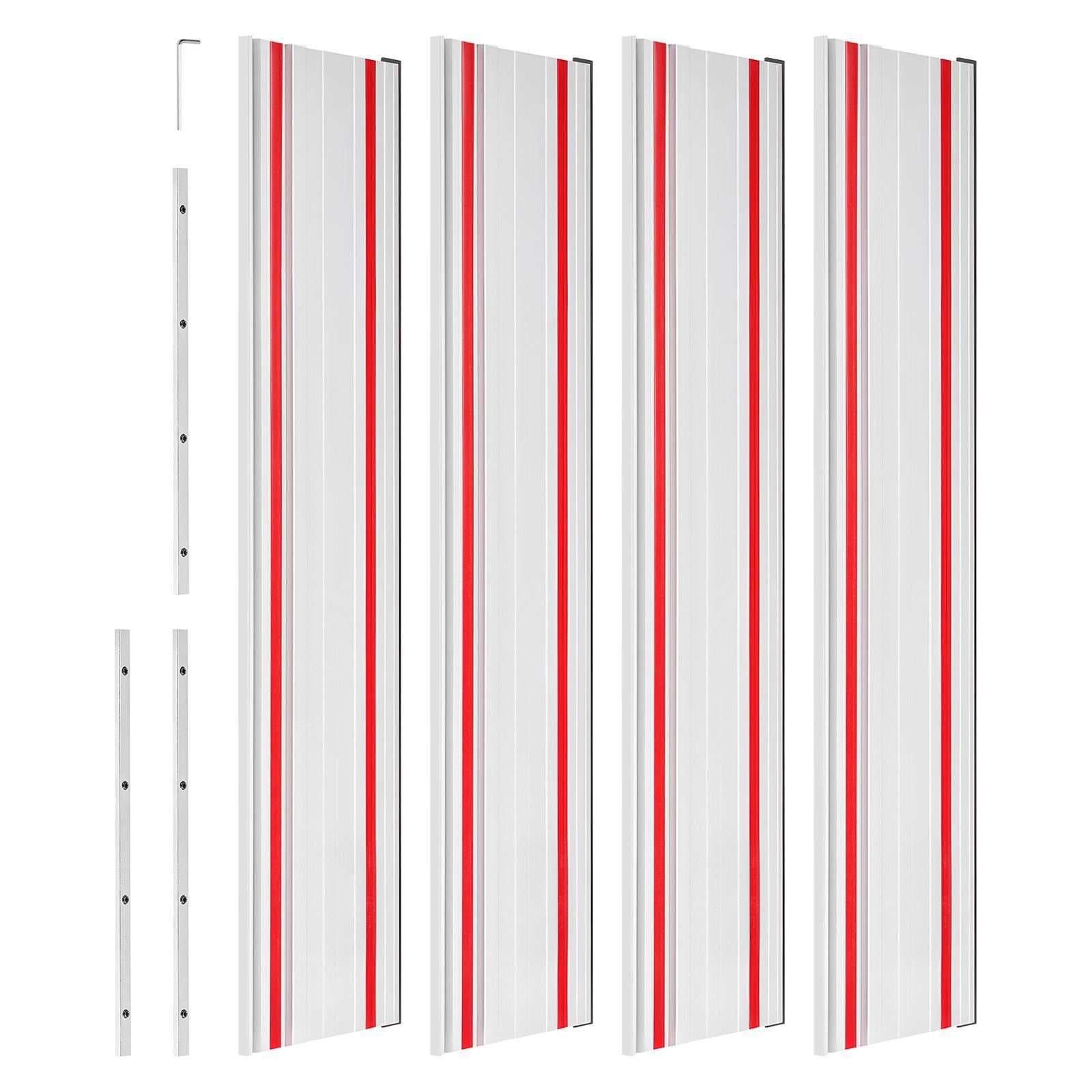track saw guide rail, 110 inch cutting range, kit includes 4 x 27.5 in aluminum extruded guide rails and 3 connectors, compatible with makita, festool & wen track saws, for woodworking projects