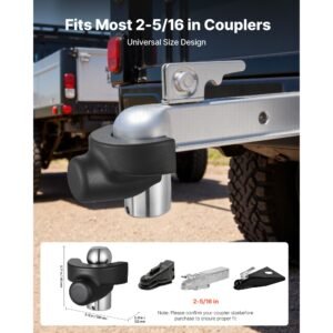 trailer hitch lock, compatible with 2 5/16 in couplers, heavy duty anti theft trailer ball lock with 3 keys, prying resistant & impact resistant, fits for rvs, boats, off road vehicles, trailers