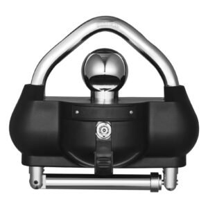 Trailer Hitch Lock, Fits for 1-7/8 in, 2 in, 2-5/16 in Couplers, Heavy-Duty Anti-Theft Trailer Ball Lock with 3 Keys, Prying-Resistant, Adjustable Height Design for RVs, Boats, Trailers, Black