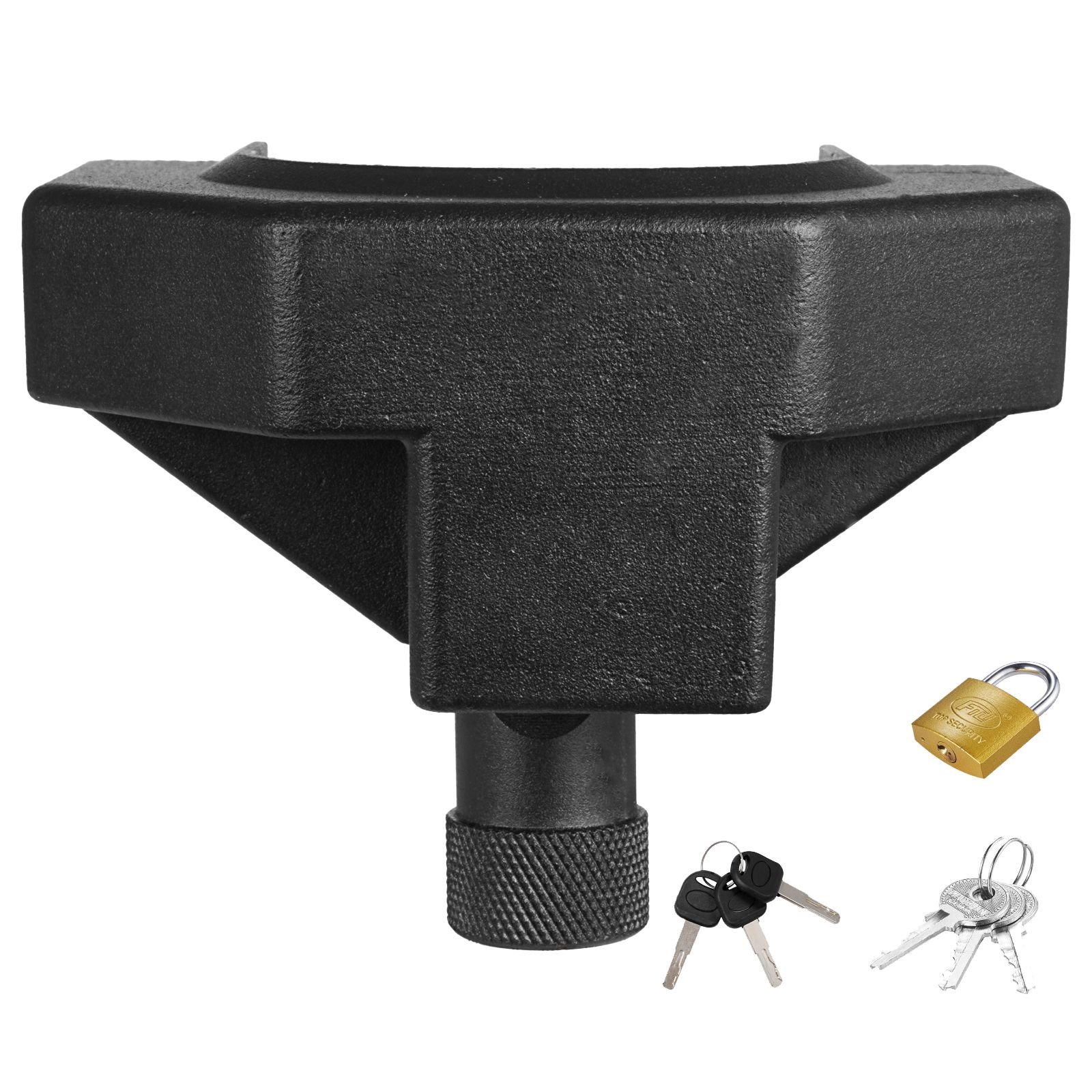 trailer hitch lock kit, compatible with 2 5/16 in couplers, heavy duty anti theft trailer ball lock with 3 keys & padlock, prying resistant & impact resistant, fits for rvs, boats, trailers