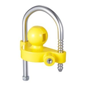 trailer hitch lock kit, fits for 1 7/8 in, 2 in, 2 5/16 in couplers, heavy duty anti theft trailer ball lock with keys, prying resistant, adjustable height design for rvs, boats, trailers