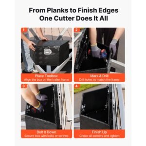 trailer tongue box, 26" x 13" x 12" aluminum trailer tongue tool box, heavy duty storage organizer with lock and keys, utility tool chest for pickup truck bed, rv, suv, off road vehicle, black