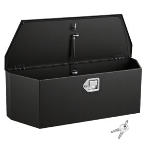 Trailer Tongue Box, 36" x 12.3" x 12" Steel Trailer Tongue Tool Box, Heavy Duty Storage Organizer with Lock and Keys, Utility Tool Chest for Pickup Truck Bed, RV, SUV, Off-Road Vehicle, Black