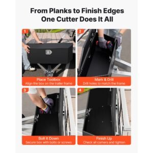 trailer tongue box, 36" x 12.3" x 12" steel trailer tongue tool box, heavy duty storage organizer with lock and keys, utility tool chest for pickup truck bed, rv, suv, off road vehicle, black