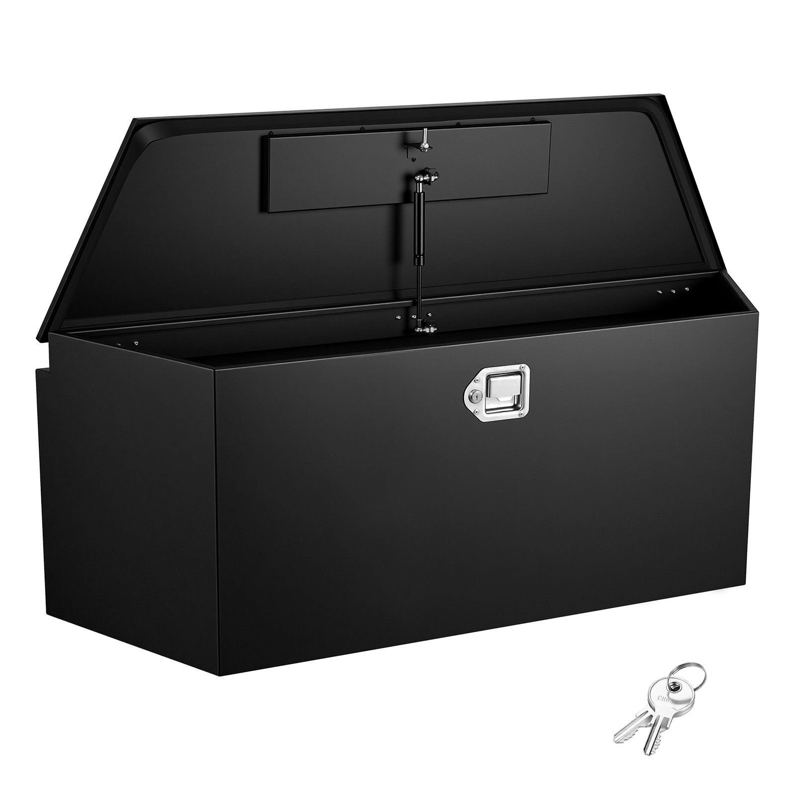 trailer tongue box, 49" x 13.9" x 18.5" steel trailer tongue tool box, heavy duty storage organizer with lock and keys, utility tool chest for pickup truck bed, rv, suv, off road vehicle, black
