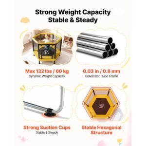 trampoline for kids, toddler mini trampoline, 132 lbs capacity indoor outdoor play toys with enclosure net and basketball hoop, easy to assemble, christmas toys birthday gifts for girls boys